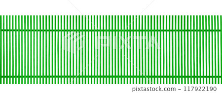 Green vertical wooden fence on white background Green vertical wooden fence on white background 117922190