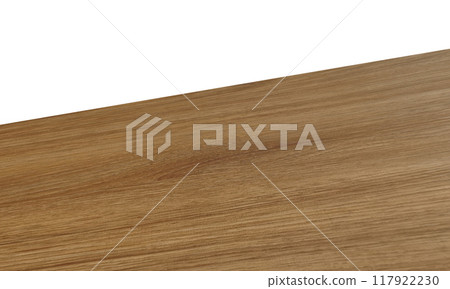 View of wood or wooden table top corner Isolated on white background 117922230