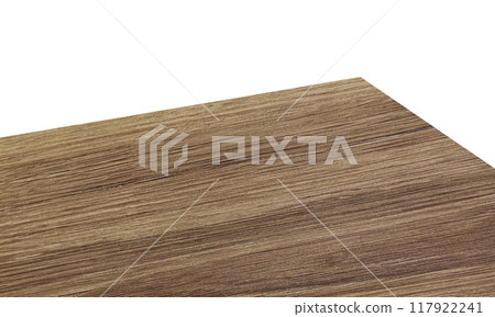 View of wood or wooden table top corner Isolated on white background 117922241