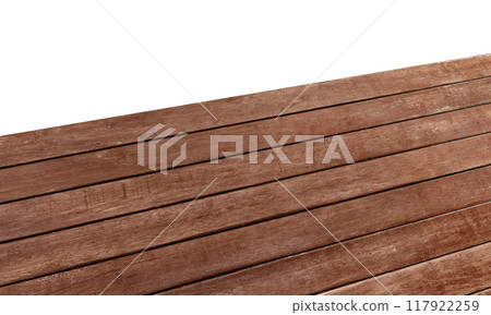 View of wood or wooden table top corner Isolated on white background. View of wood or wooden table top corner Isolated on white background. 117922259