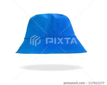 blue bucket hat Isolated on a white background blue bucket hat Isolated on a white background 117922277