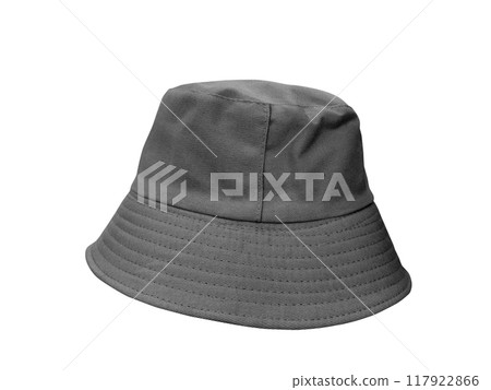 black bucket hat Isolated on a white background 117922866