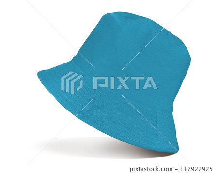 blue bucket hat Isolated on a white background 117922925