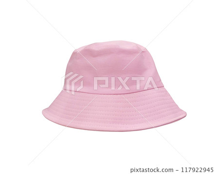 pink bucket hat Isolated on a white background. 117922945