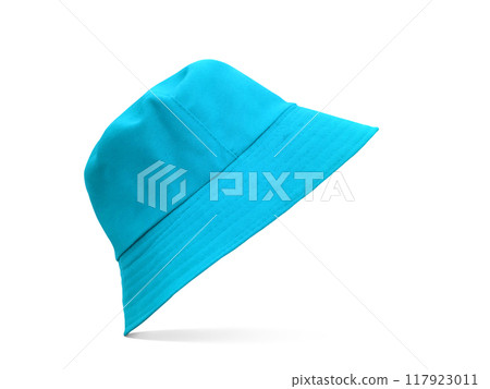 blue bucket hat Isolated on a white background blue bucket hat Isolated on a white background 117923011