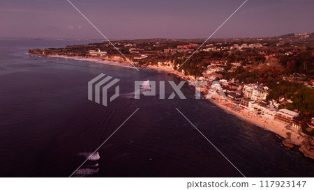Coastline landscape of Bingin beach in the twilight evening Coastline landscape of Bingin beach in the twilight evening 117923147