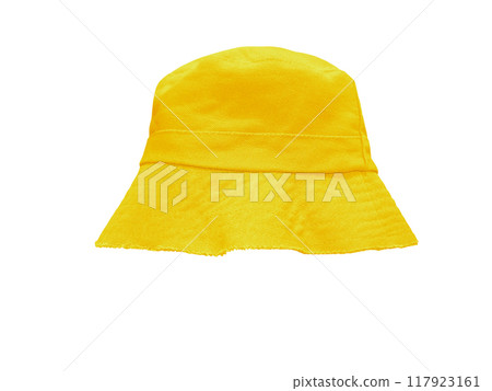 yellow bucket hat isolated on white yellow bucket hat isolated on white 117923161