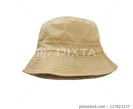 brown bucket hat isolated on white brown bucket hat isolated on white 117923237