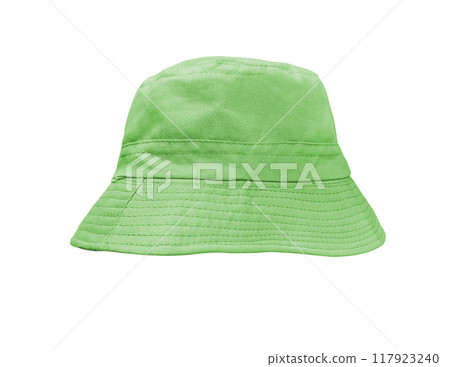 Green bucket hat isolated on white background 117923240