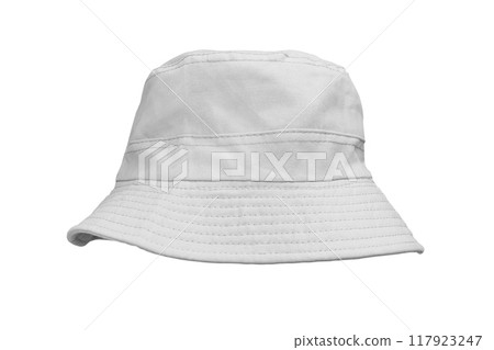 white bucket hat isolated on white white bucket hat isolated on white 117923247