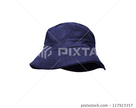 blue bucket hat isolated on white blue bucket hat isolated on white 117923357