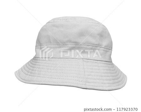 white bucket hat isolated on white white bucket hat isolated on white 117923370