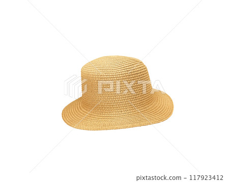 vintage straw hat isolated on white background 117923412