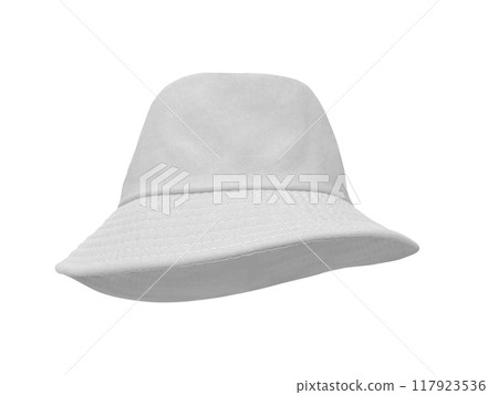 White bucket hat isolated on white background 117923536