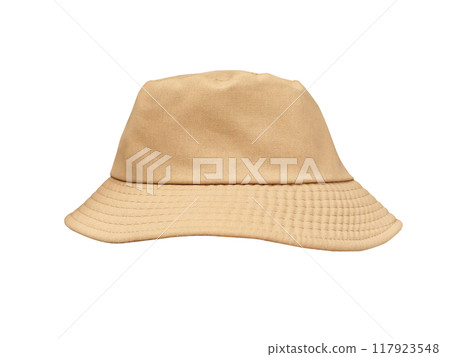 Brown bucket hats isolated on white background 117923548