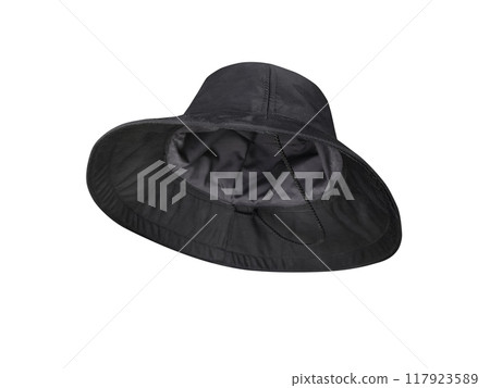 black bucket hat isolated on white background 117923589