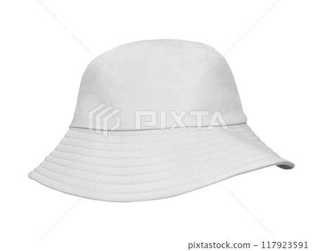 white bucket hat isolated on white background 117923591