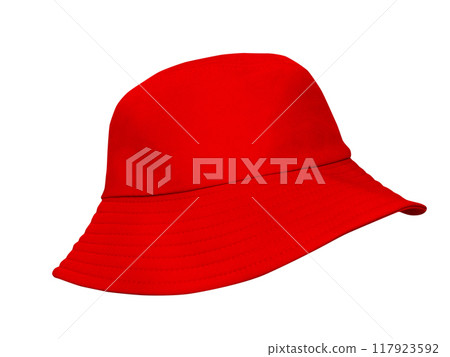 red bucket hat isolated on white background red bucket hat isolated on white background 117923592