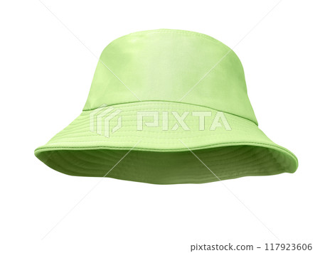 green bucket hat isolated on white background 117923606