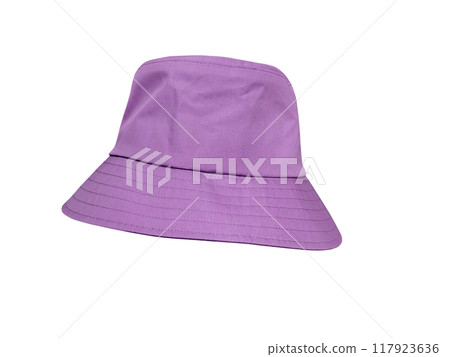 purple bucket hat Isolated on a white background purple bucket hat Isolated on a white background 117923636