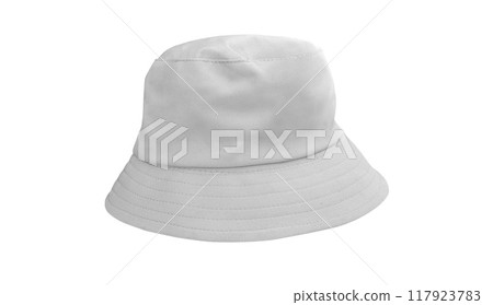 white bucket hat isolated on white 117923783