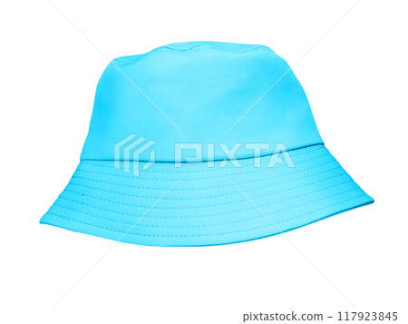 Blue bucket hat isolated on white background 117923845