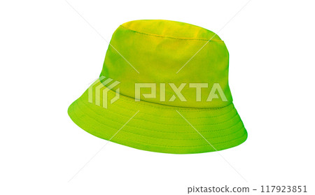 yellow green bucket hat isolated on white background 117923851