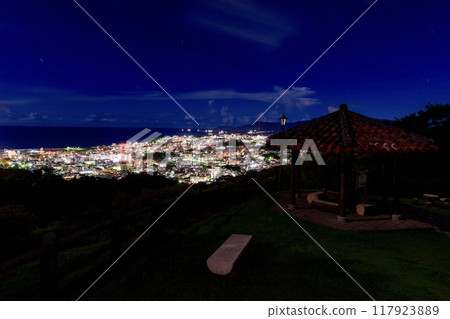 Night view of Nago city from Sakura Garden in Nago Castle Park, Nago City 117923889