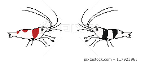Pixel art creature illustration Bee shrimp 117923963