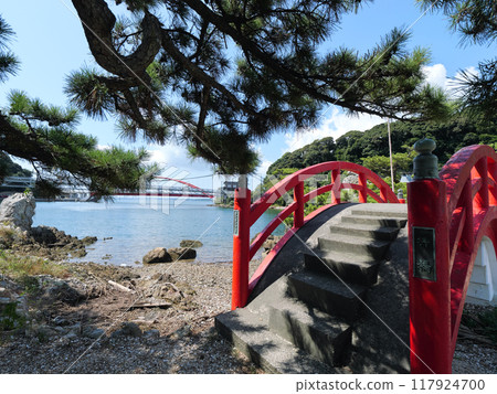 Shizuoka Prefecture, Hamamatsu City, Inohana Lake, Inohana Shrine, Eight Views of Totomi, Seto Night Rain, August 117924700