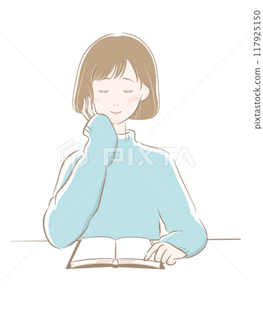 閱讀主線棕色淺藍色針織鮑勃 117925150