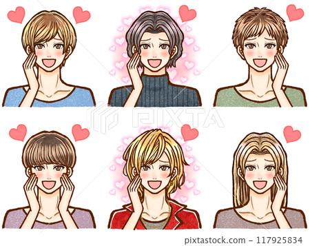 Illustration material set 2 of handsome adult men in love Illustration material set 2 of handsome adult men in love 117925834