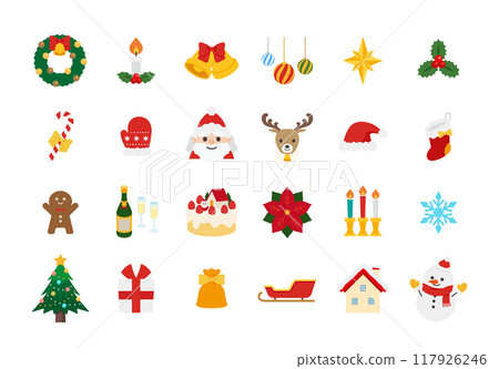 可愛的聖誕節插畫素材 可愛的聖誕節插畫素材 117926246