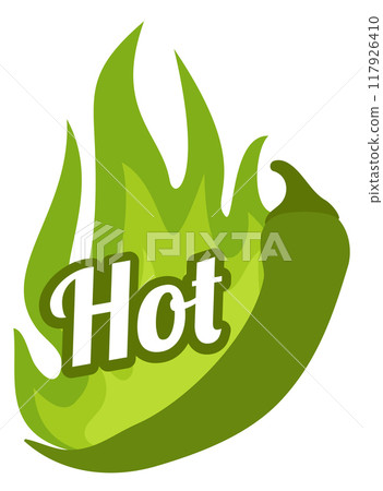 Hot food label. Sauce spice level emblem 117926410