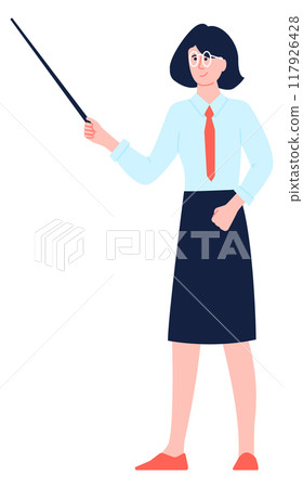 School teacher color character. Education female occupation 117926428