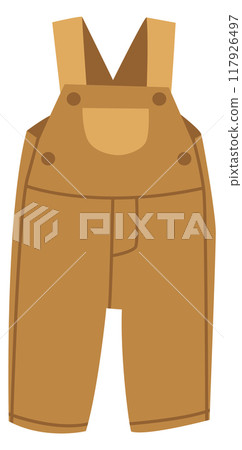 Corduroy overalls. Kid fashion trousers color icon 117926497