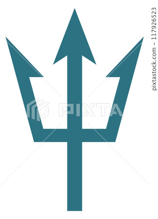 Naval trident symbol. Nautical sign. Neptune icon Naval trident symbol. Nautical sign. Neptune icon 117926523