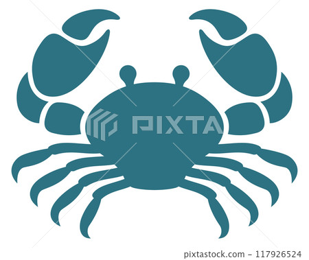 Blue crab silhouette. Seafood logo. Shellfish symbol 117926524