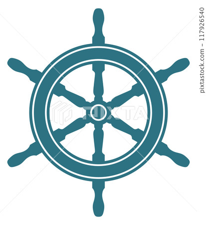 Ship steering wheel. Nautical navigation. Travel symbol Ship steering wheel. Nautical navigation. Travel symbol 117926540
