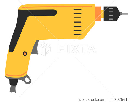 Electric drill cartoon icon. Repair manual tool Electric drill cartoon icon. Repair manual tool 117926611
