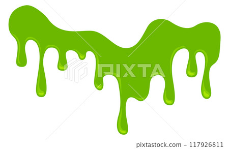 Dripping goo. Sticky green slime splatter blob Dripping goo. Sticky green slime splatter blob 117926811