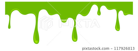 Dripping toxic green ooze border. Sticky syrup 117926813