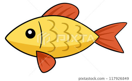 Fish icon. Cartoon marine animal. Aquarium creature Fish icon. Cartoon marine animal. Aquarium creature 117926849