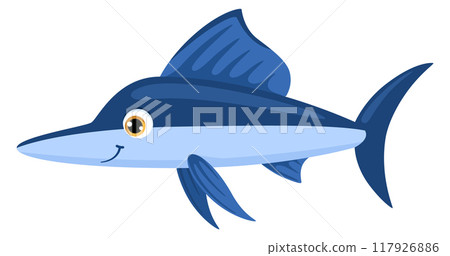 Baby shark cartoon icon. Marine animal character 117926886