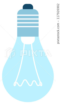 Blue lightbulb icon. Electric light power symbol 117926902