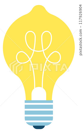 Lit lightbulb. Idea symbol. Electric energy icon Lit lightbulb. Idea symbol. Electric energy icon 117926904