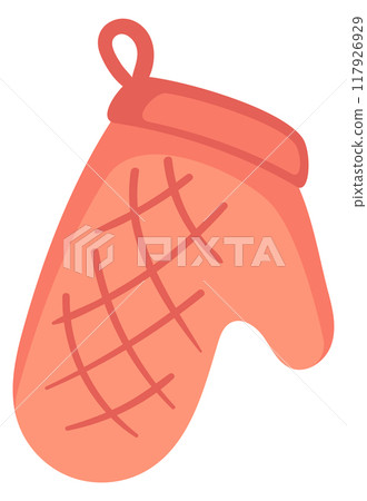 Oven mitten cartoon icon. Cooking soft glove 117926929