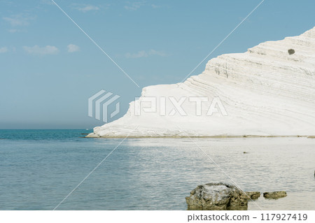 White cliffs and blue sea of Scala dei Turchi White cliffs and blue sea of Scala dei Turchi 117927419