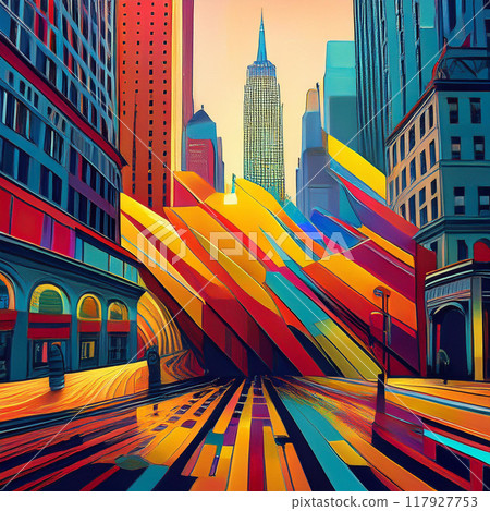 Color intuitions from New York. Abstract architecture in New York City. Digital art Color intuitions from New York. Abstract architecture in New York City. Digital art 117927753