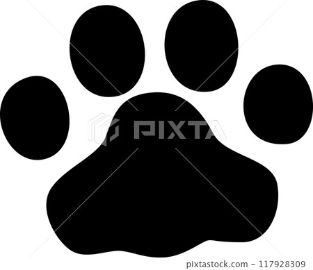 Black dog footprints Black dog footprints 117928309